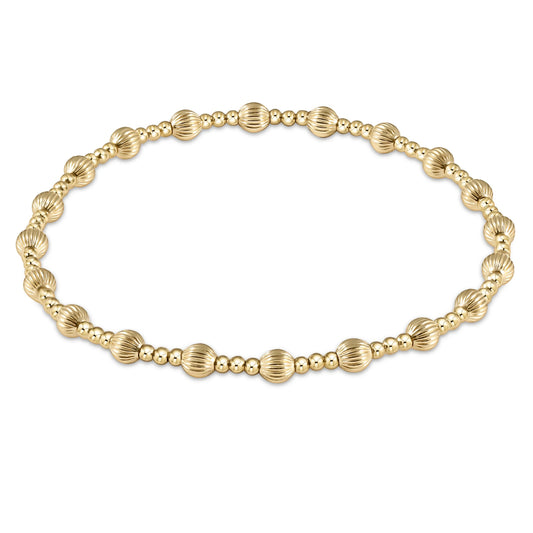 enewton 7.25" extends Dignity Sincerity Pattern Gold Bead Bracelet - 6mm