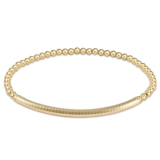 enewton 7.25" extends Bliss Bar Textured 3mm Bead Bracelet - Gold