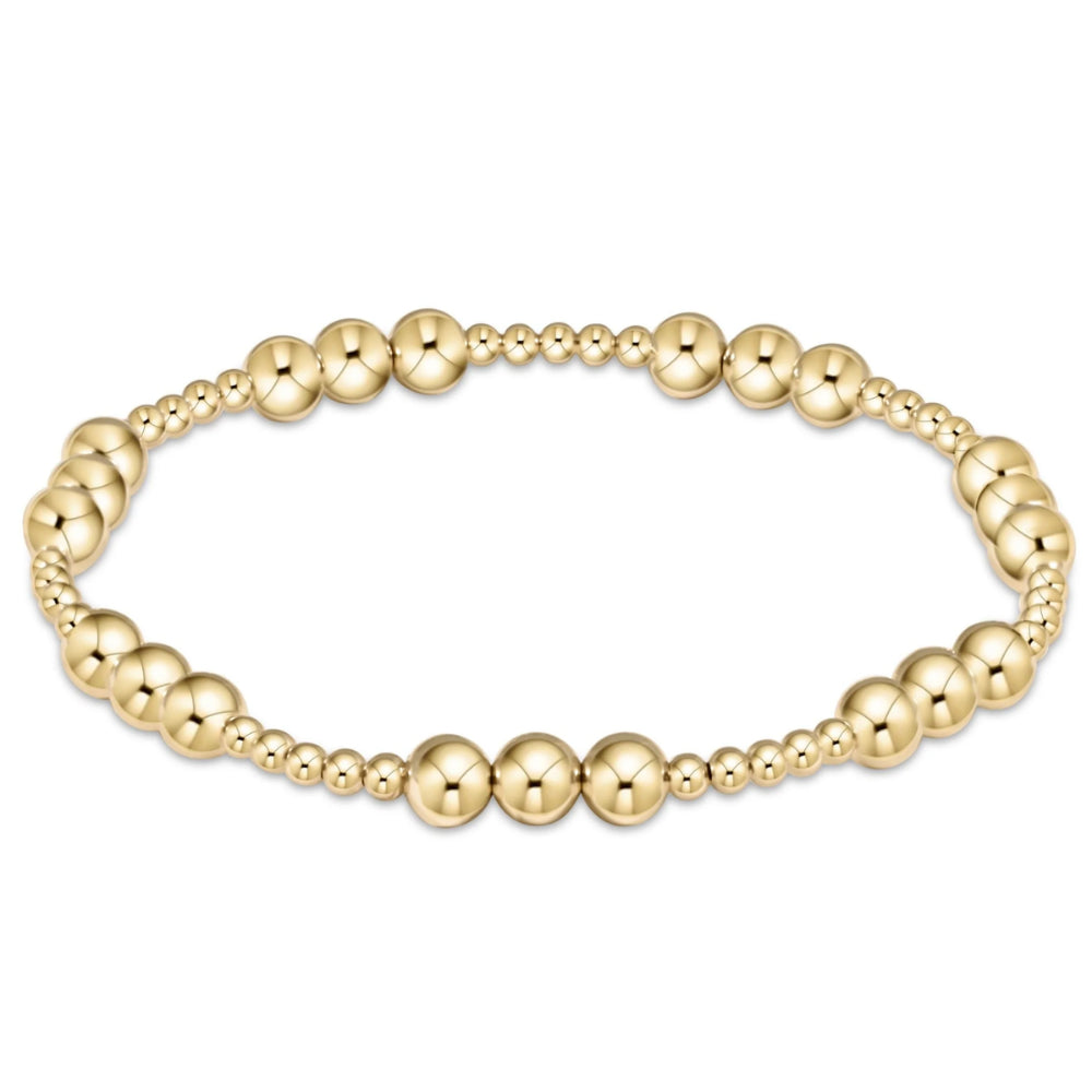 enewton 6.25" Classic Joy Pattern Bead Bracelet - Gold 5mm *Retired*