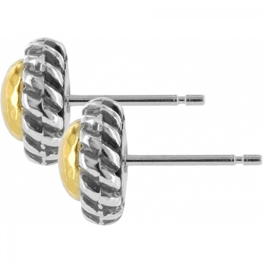 Silver and gold stud earrings