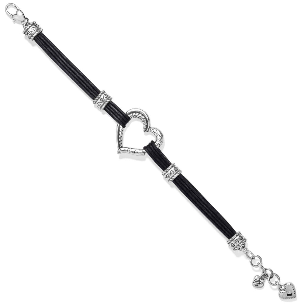 Black and silver heart bracelet
