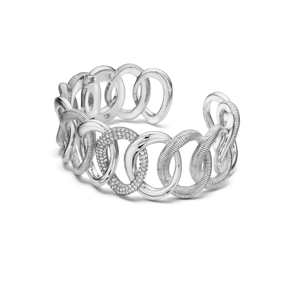 Judith Ripka Eternity Interlocking Diamond Cuff Bracelet