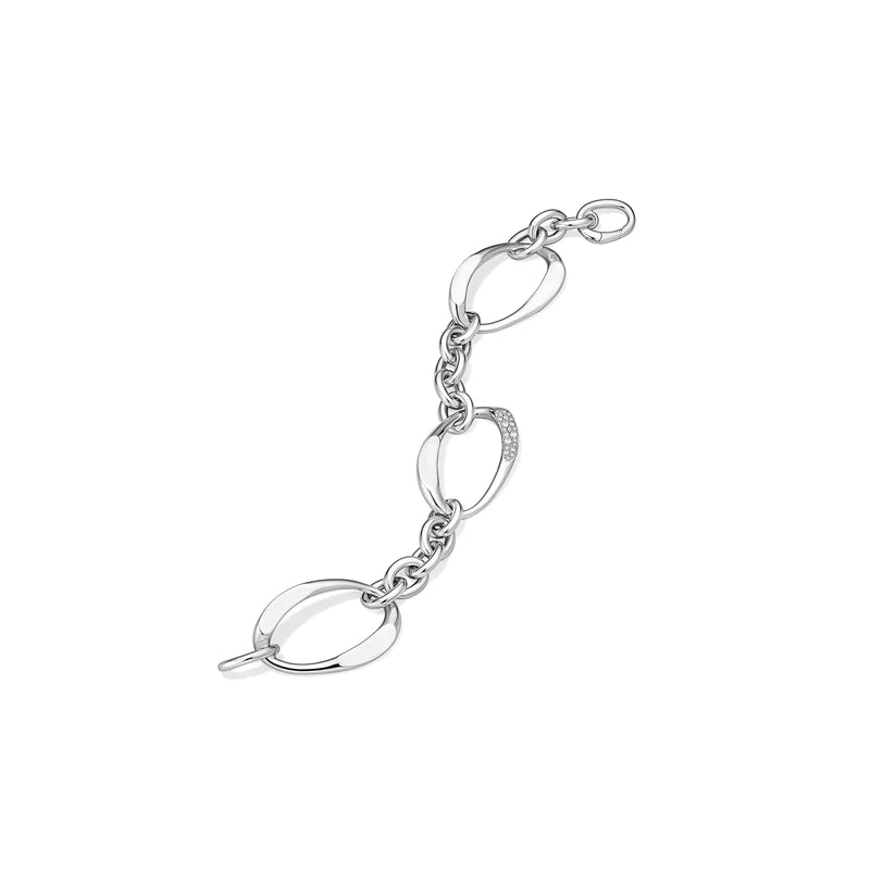 Judith Ripka Sterling Silver Gaia Link Bracelet with Diamonds