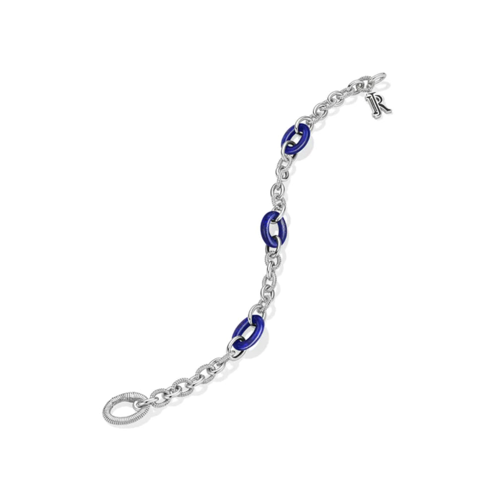 Judith Ripka Eternity Signature Link Bracelet with Lapis