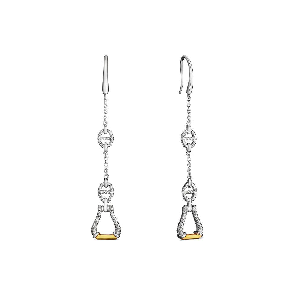 Judith Ripka Vienna Linear Stirrup and Link Drop Earring