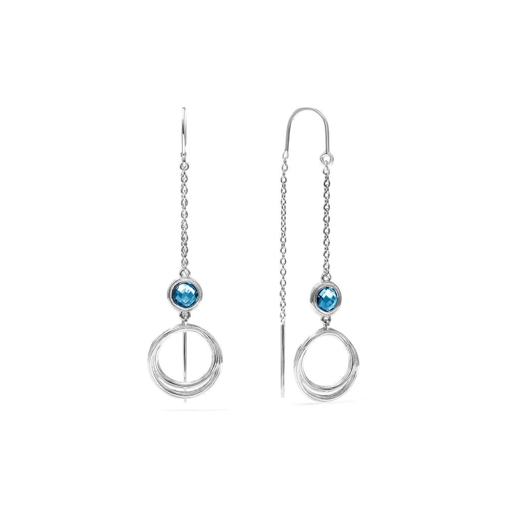 Judith Ripka Santorini Threader Earring with Blue Topaz