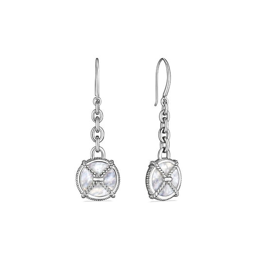 Judith Ripka Isola Long Drop Earrings with Mother of Pearl