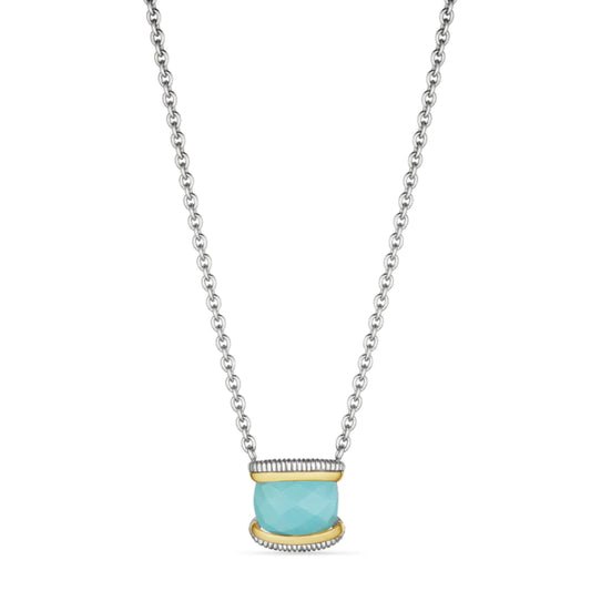 Judith Ripka Eternity Two-Tone Gemstone Pendant Necklace