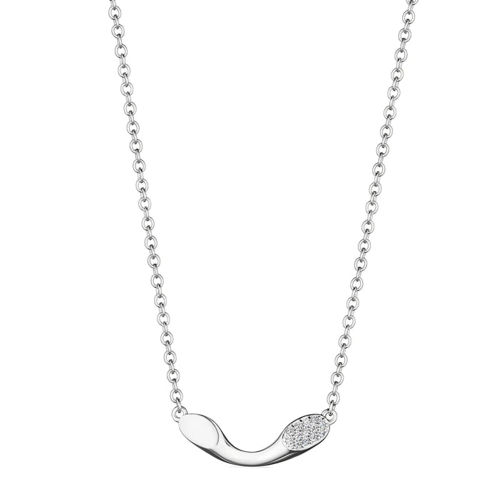 Judith Ripka Sterling Silver Gaia Small Bar Necklace with Diamonds