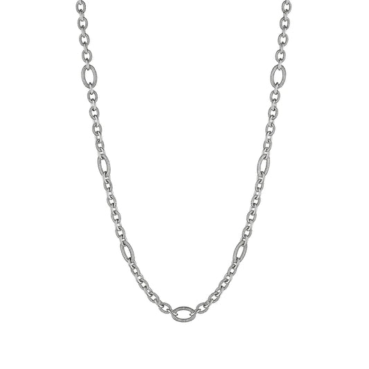 Judith Ripka Sterling Silver Eternity Signature Link Necklace