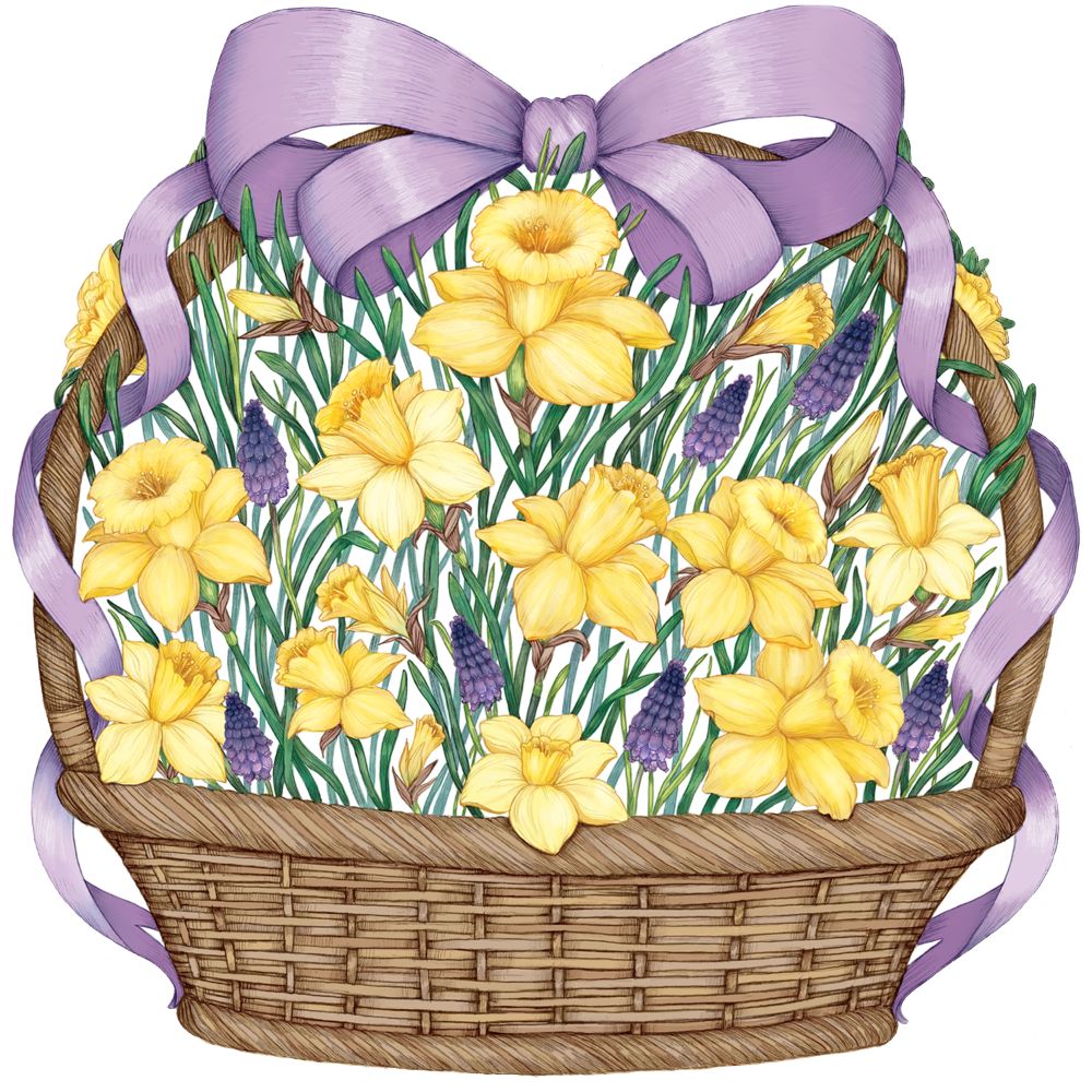 Hester & Cook Die Cut Daffodil Basket Placemat