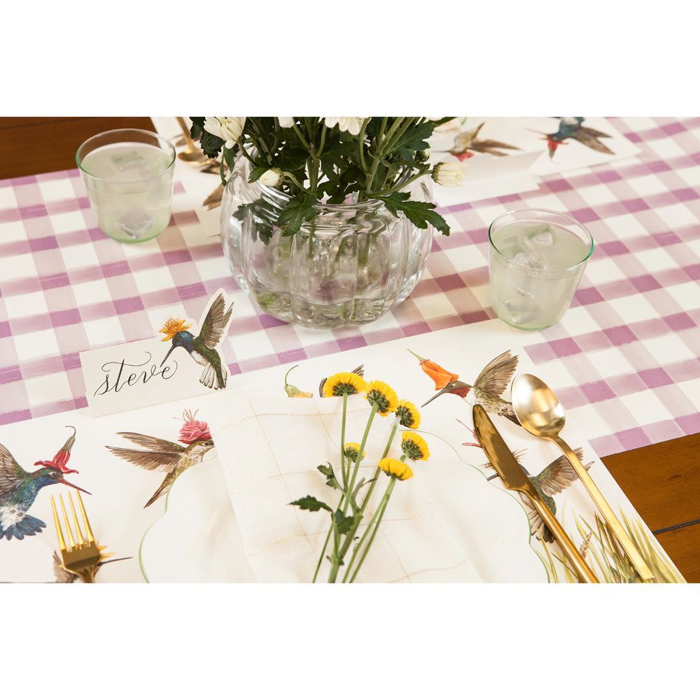 Hester & Cook Lilac Painted Check Runner