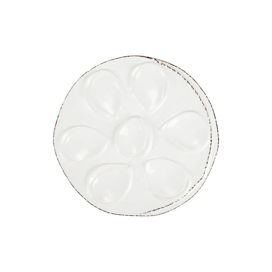 Vietri Lastra White Oyster Plate