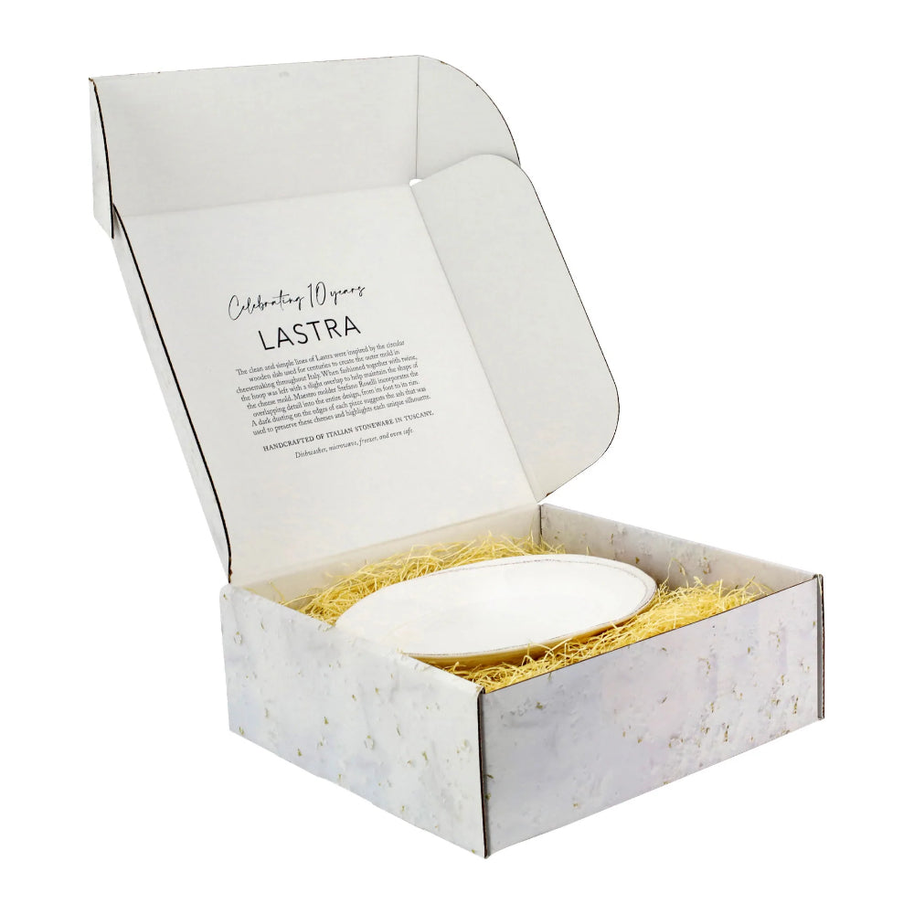 Vietri Lastra White Small Oval Platter in Gift Box