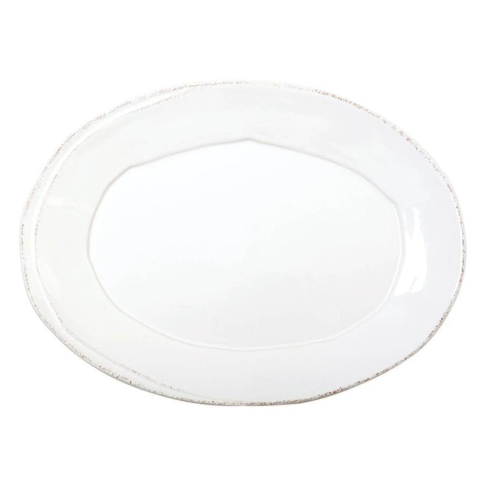 Vietri Lastra White Small Oval Platter in Gift Box