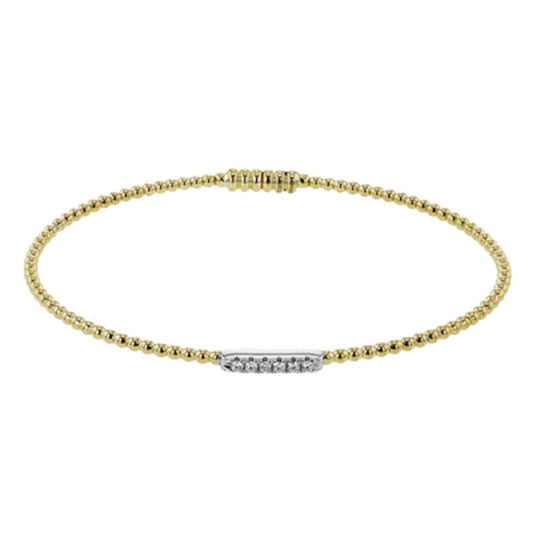 Simon G. 18k Two-Tone Beaded Bangle Bracelet