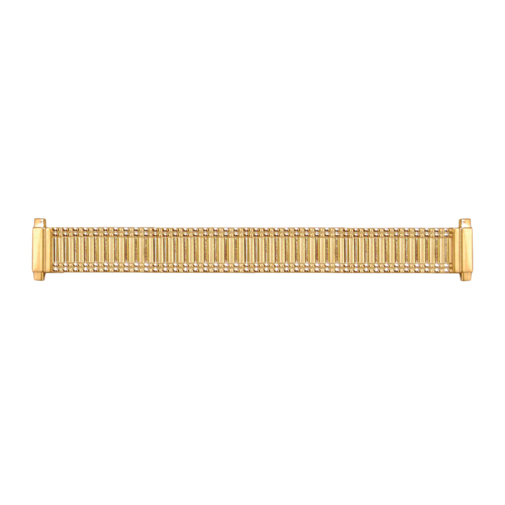 Ladies Gold Tone Textured Shiny Metal Link Bracelet Watch Band, 11mm-15mm