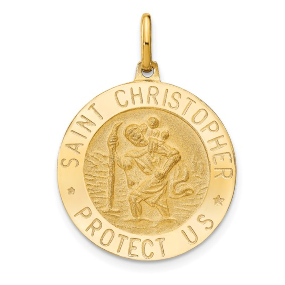 14k Round St. Christopher Pendant No Chain Smyth Jewelers