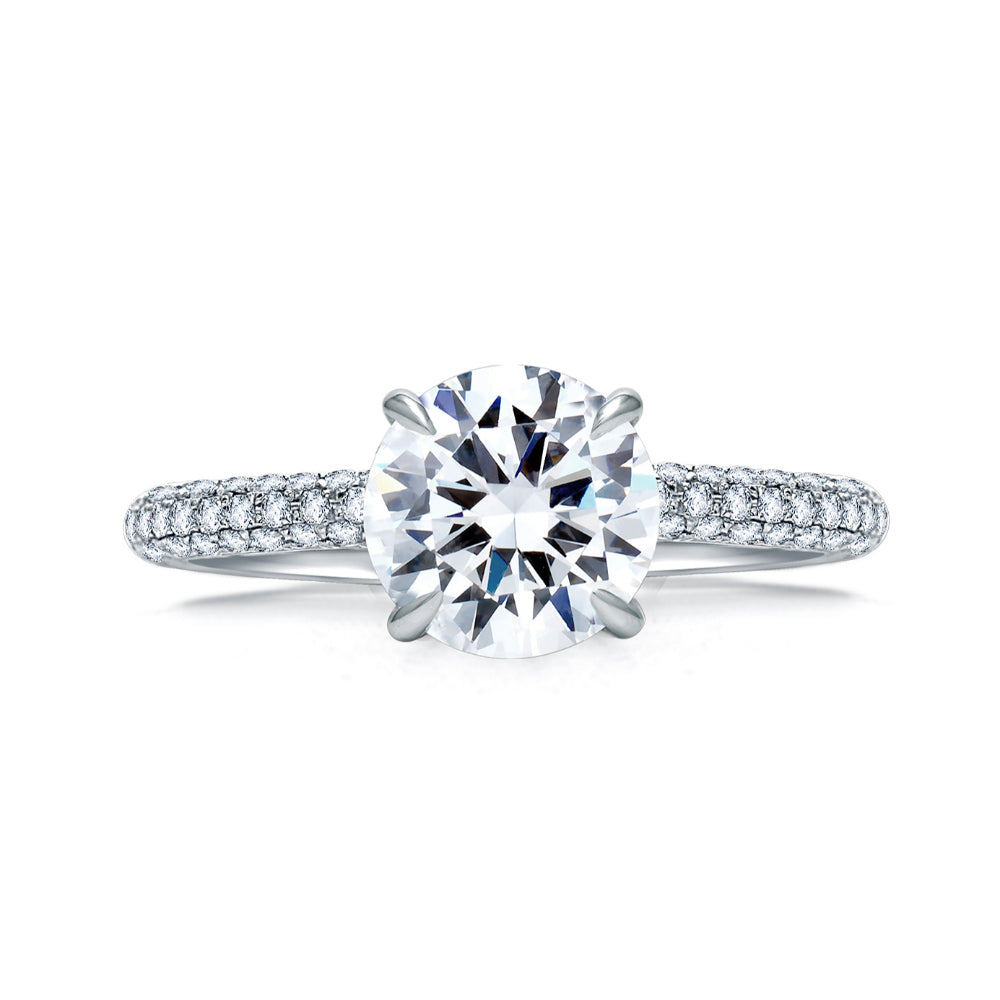 A. JAFFE Delicate Pavé Quilted Engagement Ring