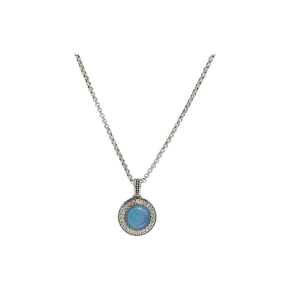 Konstantino Dome Blue Spinel & Mother of Pearl Pendant