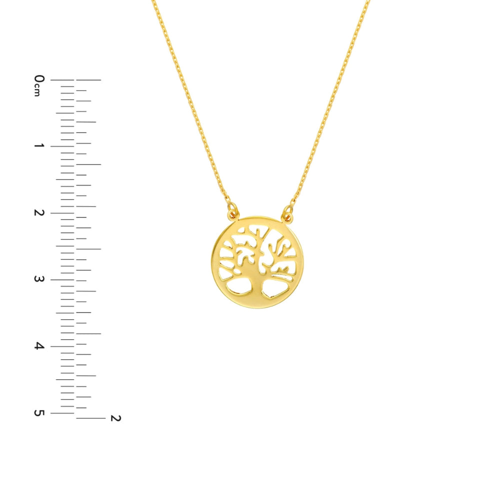 14k Yellow Gold Tree of Life Necklace 18"