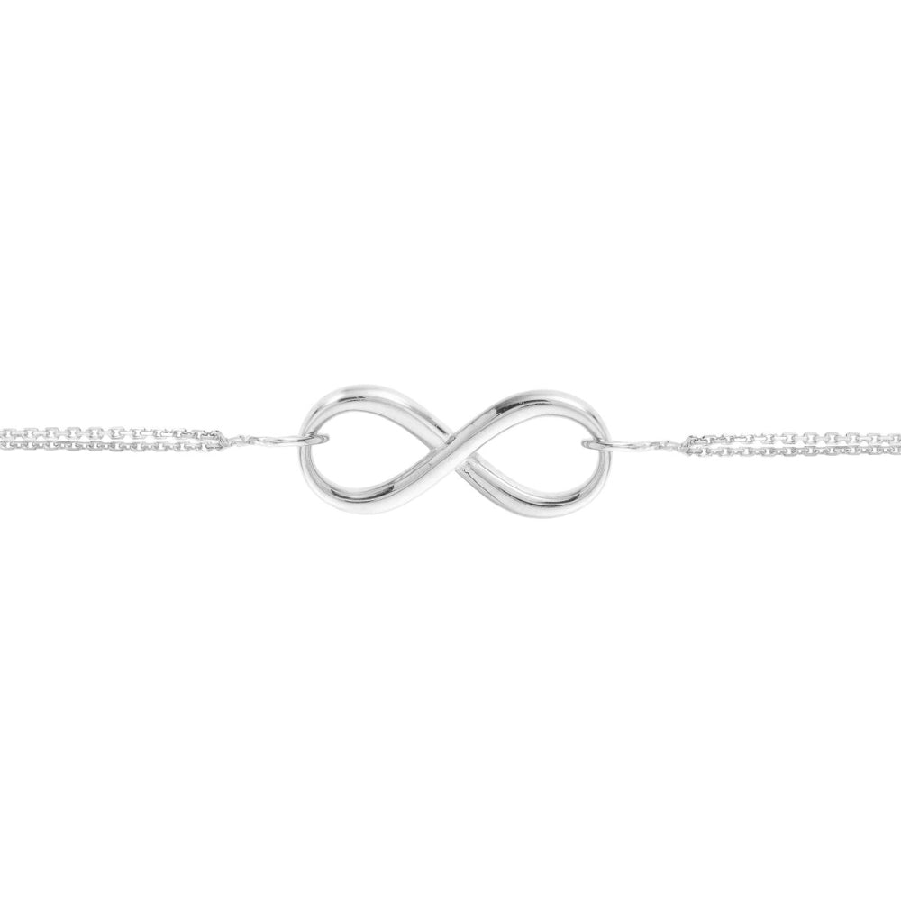 9ct Rose Gold Infinity Symbol Design Charm Pendant Bracelet With Sw... —  The Jewel Shop