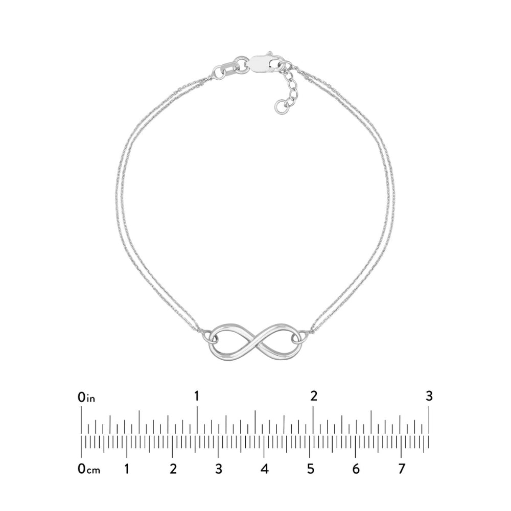 Sterling Silver Infinity Symbol Bracelet, 7.5"