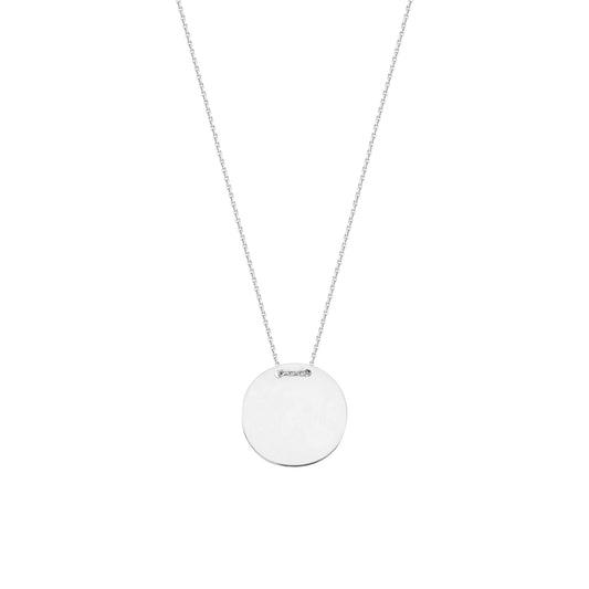 14k Gold Engravable Circle Plate Necklace