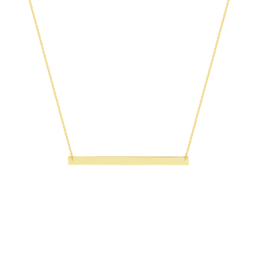 14k Yellow Gold Thin Bar Necklace