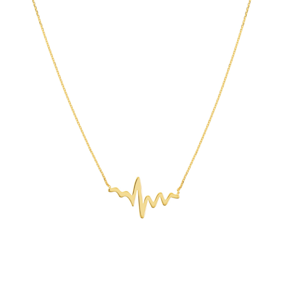 14k Gold Heartbeat Necklace