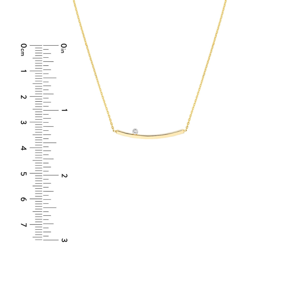 14k Curved Bar With Diamond Necklace – Smyth Jewelers