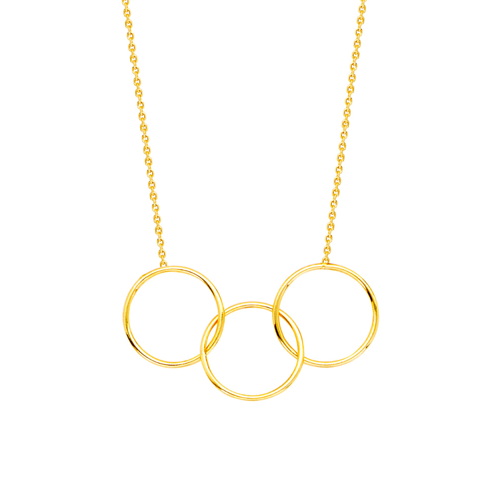 14k Gold Triple Circle Necklace