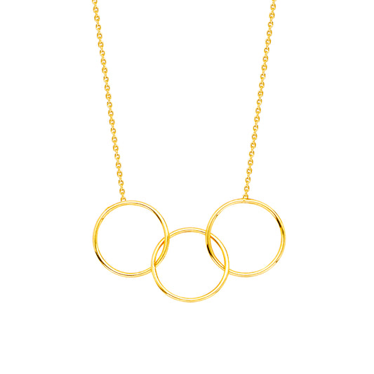 14k Gold Triple Circle Necklace
