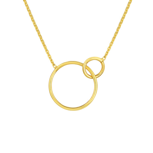 14k Interlocking Circles Necklace
