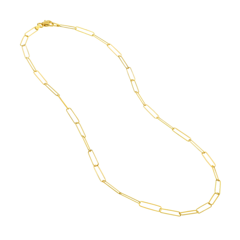 14k Gold Paper Clip Chain Necklace