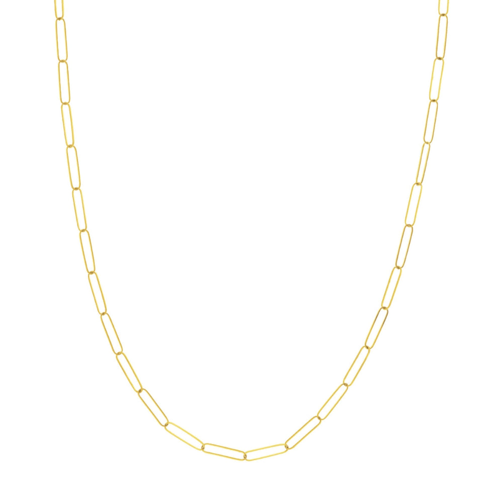 14k Gold Paper Clip Chain Necklace