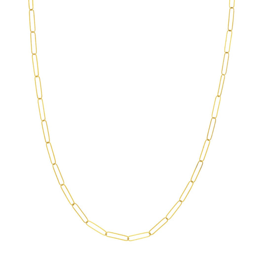 14k Gold Paper Clip Chain Necklace