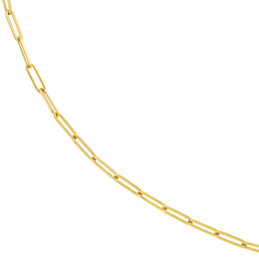 14k Yellow Gold Paper Clip Chain Necklace