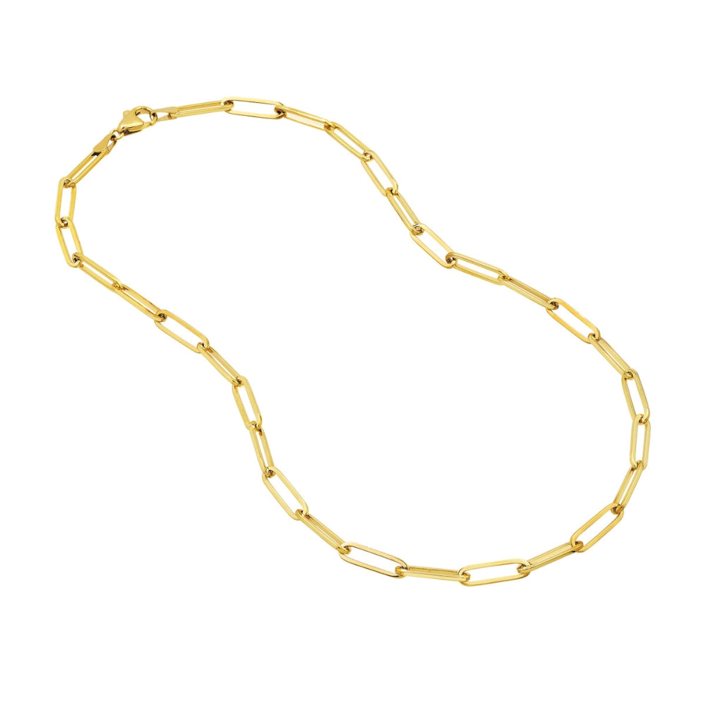 14k Yellow Gold Paper Clip Chain Necklace