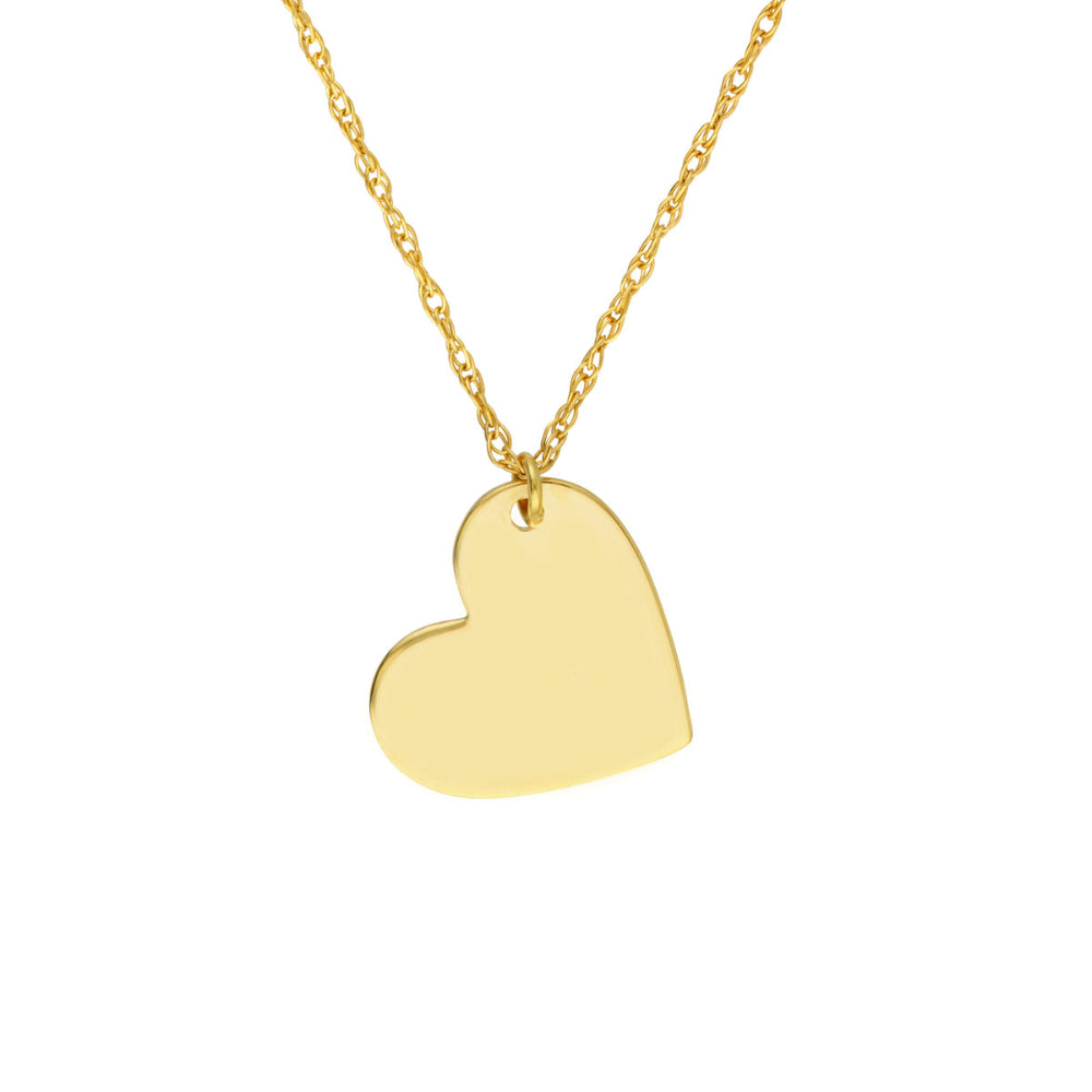 Kay Family Birth Flower & Name Tilted Heart Necklace 14K White Gold 18