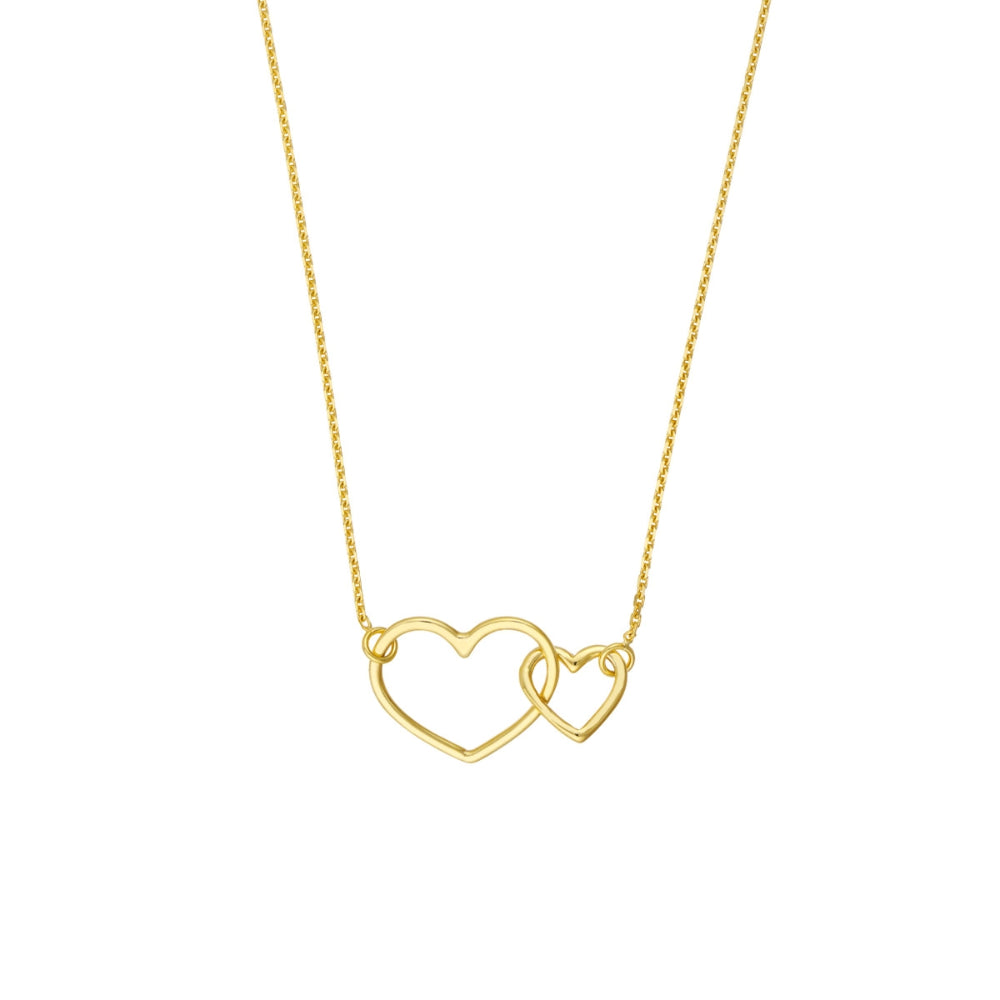 14k Gold Interlocking Hearts Necklace