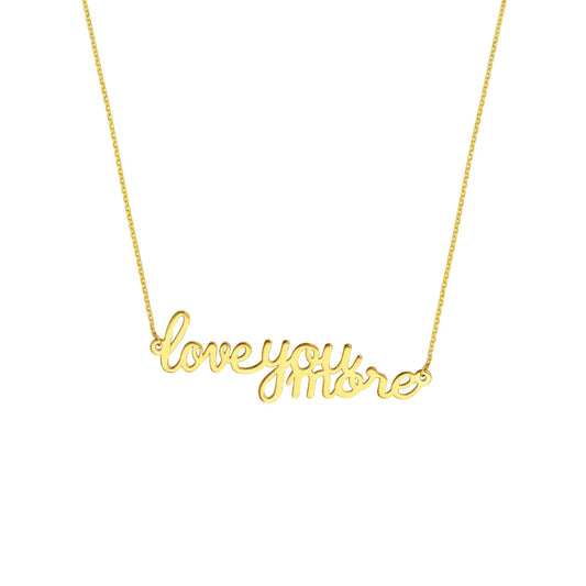 14k Gold 'I Love You More' Pendant Necklace