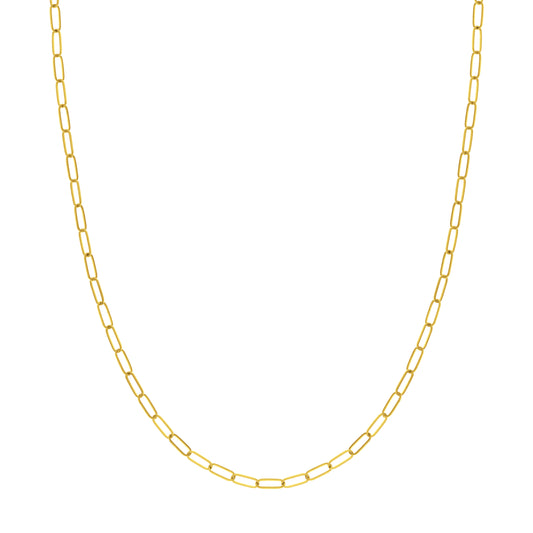14k Gold Paper Clip Chain Necklace