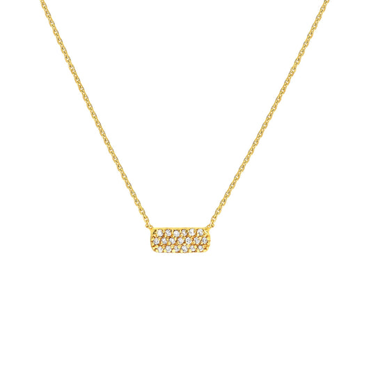 14k Diamond Mini Dog Tag Necklace