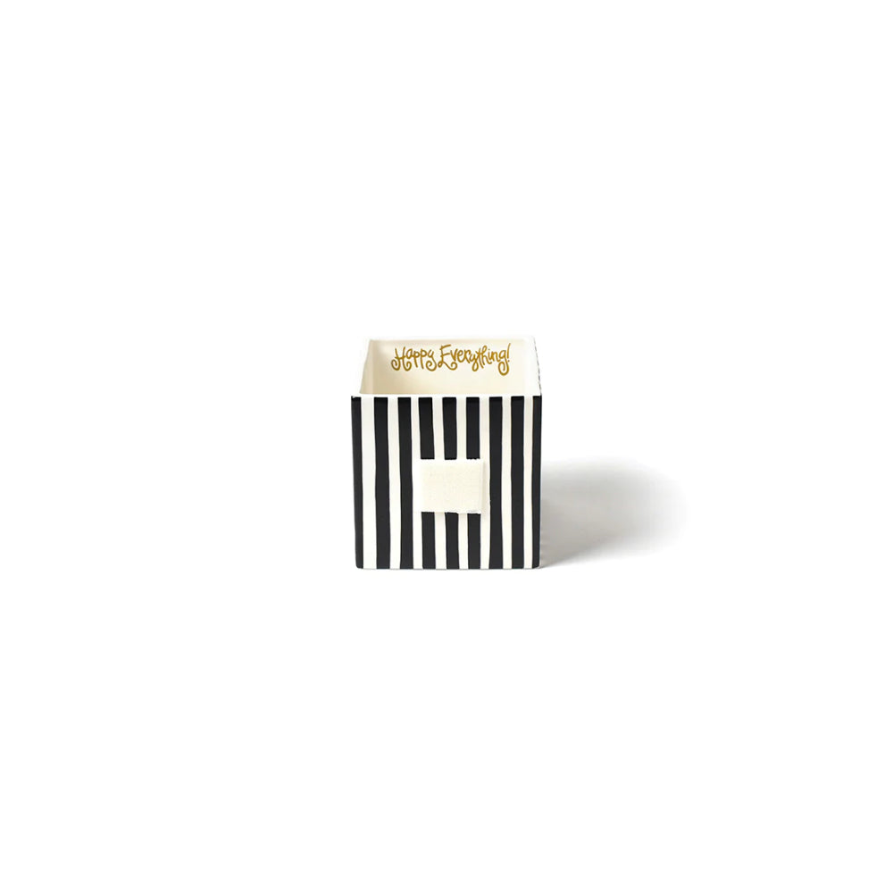 Happy Everything Black Stripe Mini Nesting Cube- Medium