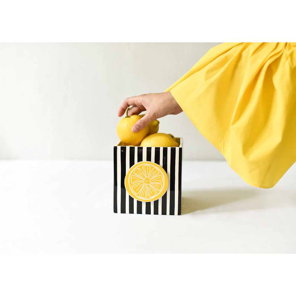 Happy Everything Black Stripe Mini Nesting Cube- Medium