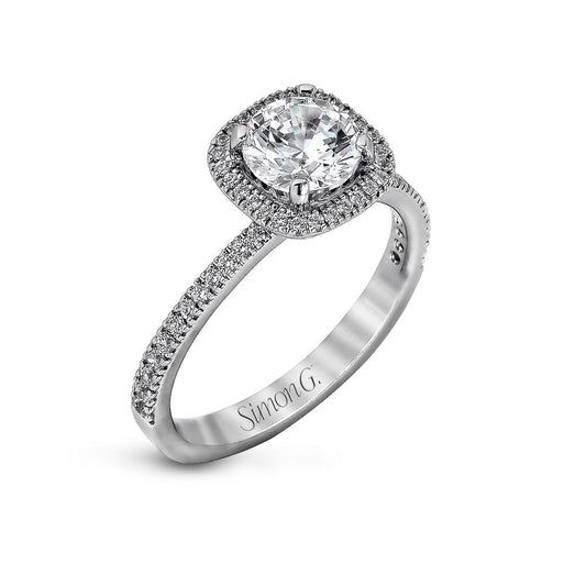 Simon G. Round Cut Engagement Ring with Halo
