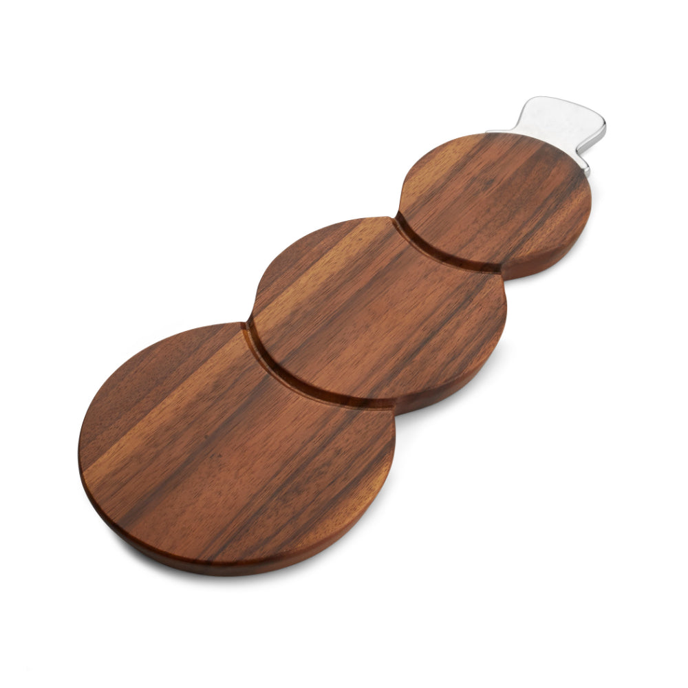 Nambé Snowman Cheese Board With Top Hat Spreader