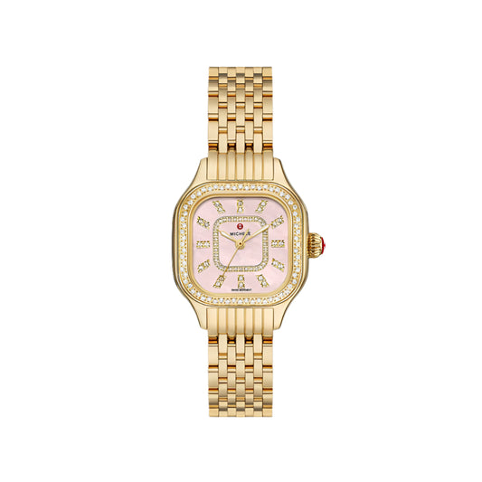 Michele Meggie 18k Gold-Plated Diamond Watch
