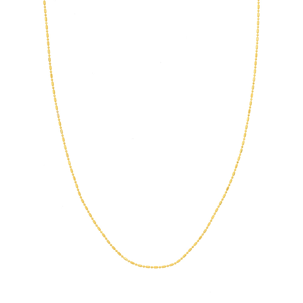 14k 1.2mm Beaded Chain Necklace
